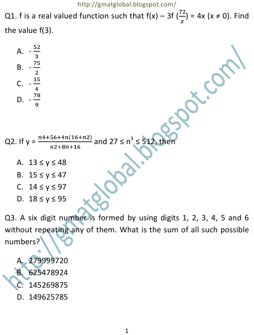 GMAT Math Questions