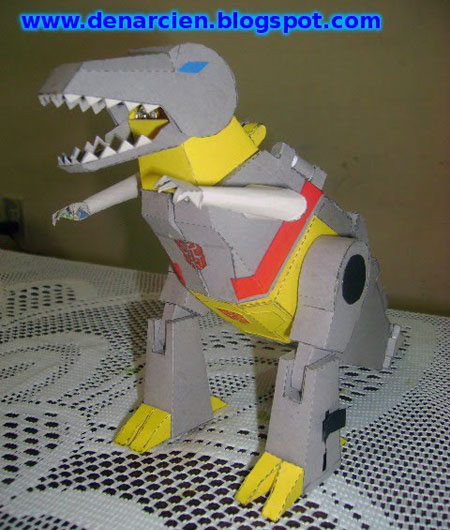 Transformers G1 Grimlock Papercraft TRex Mode