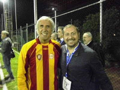 Fausto Zilli (Direttore Sportivo ARGOS Soccer TEAM) con Alberto Mandolesi il noto speaker radiofonico di Centro Suono Sport e opinionista di alcune emittenti private televisive della capitale Momenti del Premio Amicizia 2013