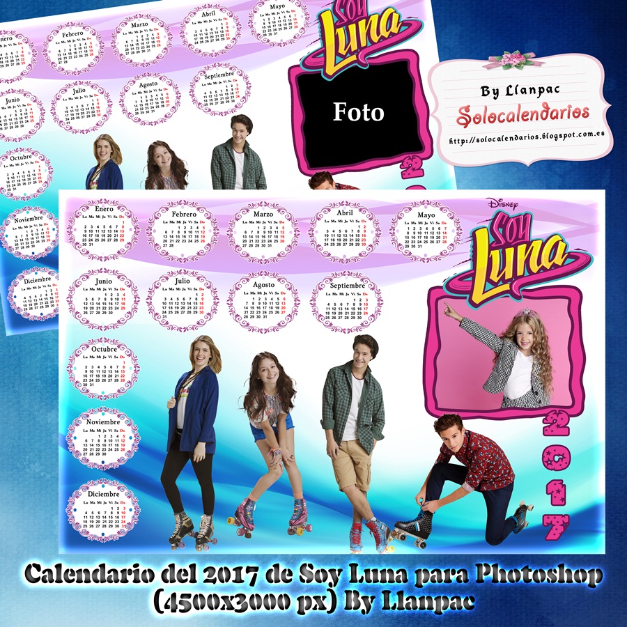 Calendarios para Photoshop: Calendario del 2017 de Soy 