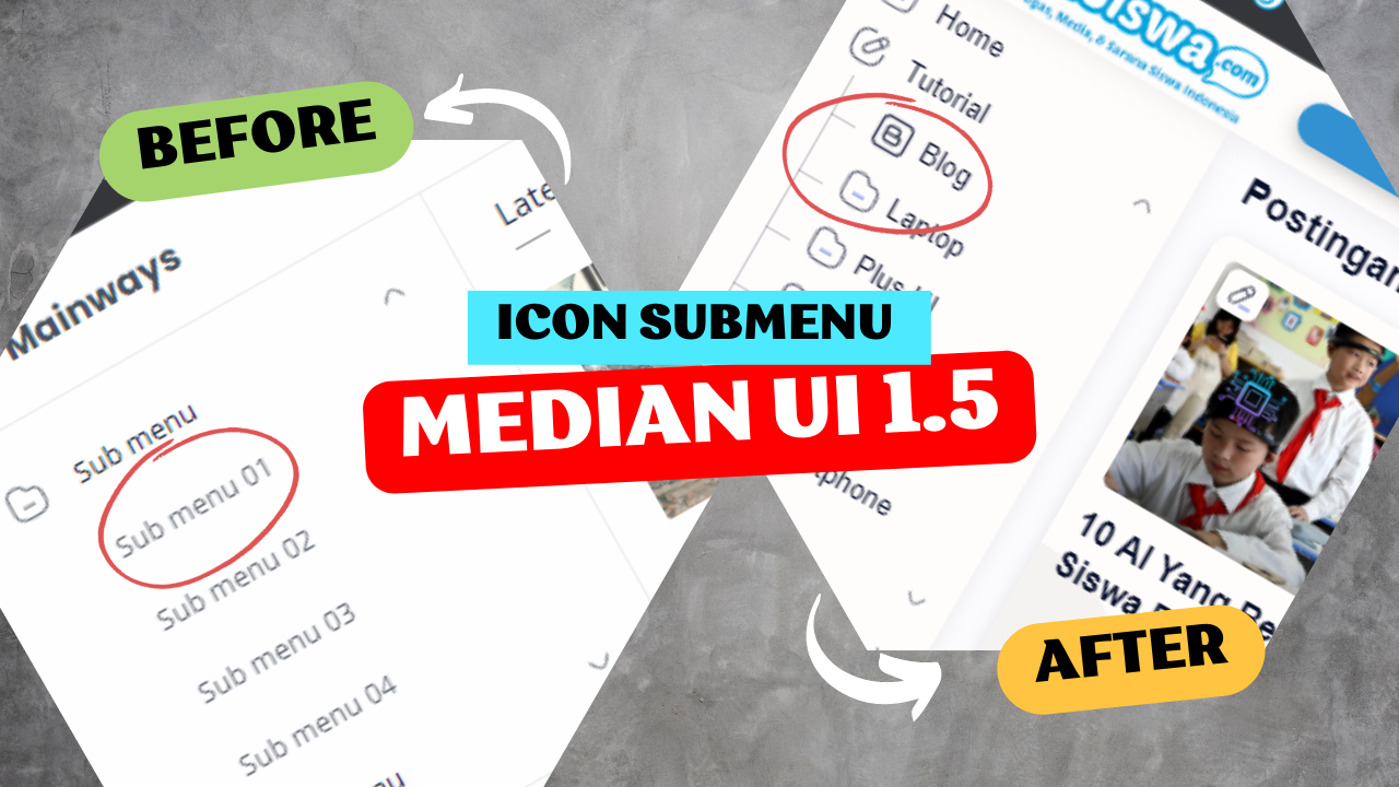 Cara Menambahkan Ikon Pada Submenu Dropdown Median UI 1.5