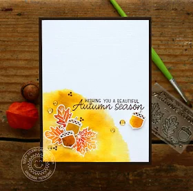 Sunny Studio Stamps: Beautiful Autumn Heat Embossed Fall Themed Card by Vanessa Menhorn