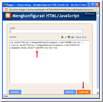 konfigur HTML