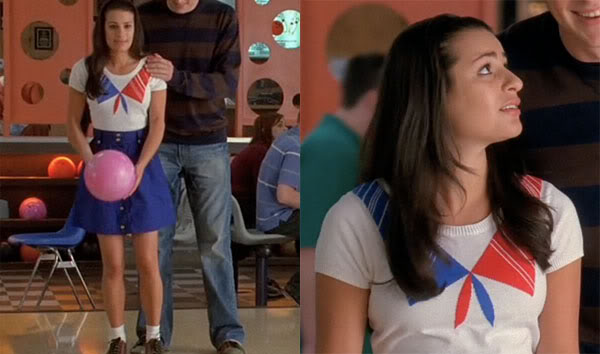 I was pretty amused by Rachel Berry's nautical outfit which she wore for her 