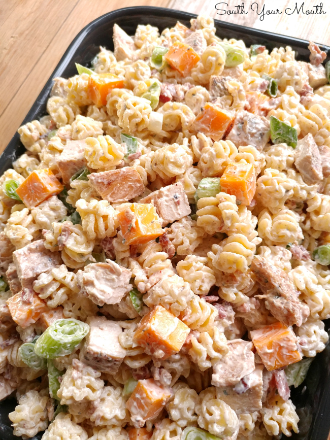 South Your Mouth: Chicken Bacon Cheddar Ranch Pasta Salad