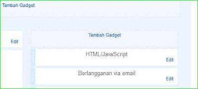 cara memasang widget di blogspot