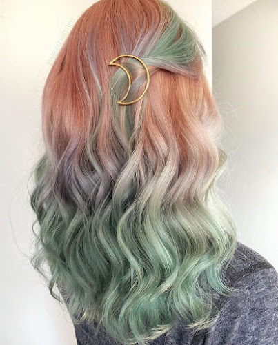 Cabello fantasia degradado - Naranja con verde