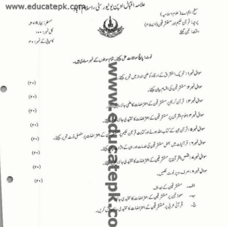 AIOU-MA-Islamic-Studies-code-4576-Past-Papers-pdf