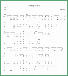 not angka lagu bajing luncat lagu daerah jawa barat