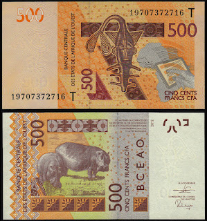 T2 WEST AFRICAN STATES (TOGO) 500 FRANCS UNC 2012(2019) 