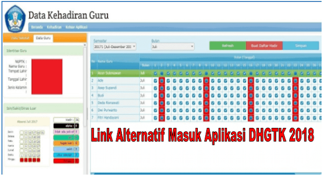 Link Alternatif Masuk Aplikasi DHGTK Tahun 2018