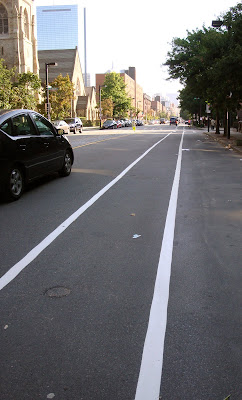 Columbus Avenue bike lane in Boston