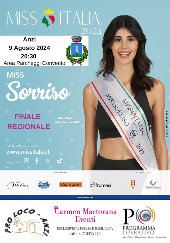 Miss Italia Basilicata, ad Anzi la finale di Miss Sorriso