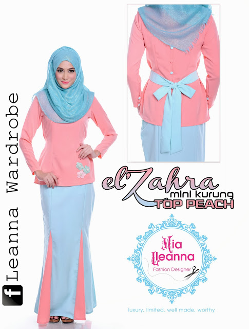 El-Zahra Mini Kurung Top Peach ,PRICE: RM 199 ( exclude postage, rm 10 for postage fee) STANDARD SIZE: S,M, L, XL