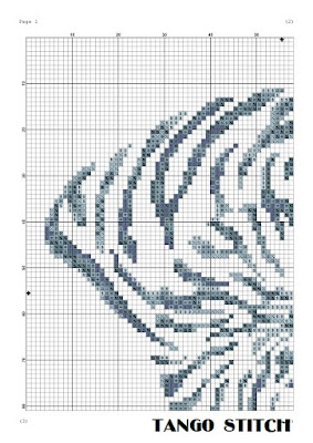 Blue gray shell cross stitch pattern