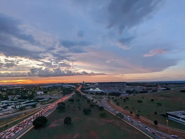 Sunset view from Bar 16 at B Hotel in Brasilia