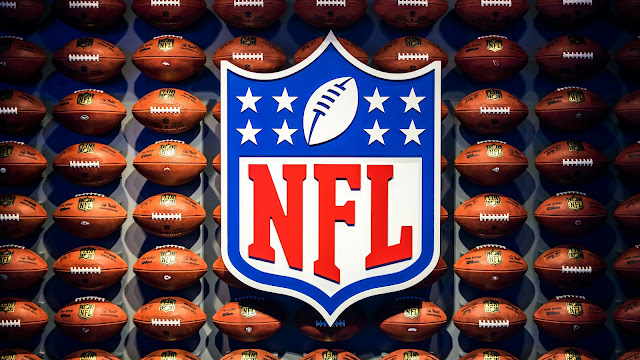 Wallpaper with the official NFL logo design in patriotic red, white, and blue colors.