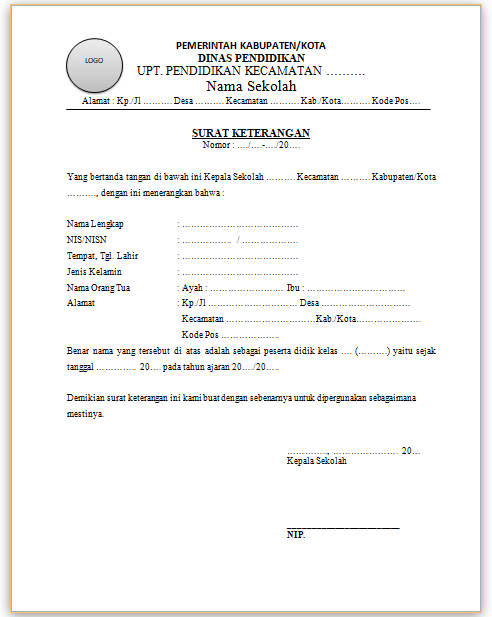 Contoh Surat Keterangan Siswa Aktif Office word power point dan excel 8.