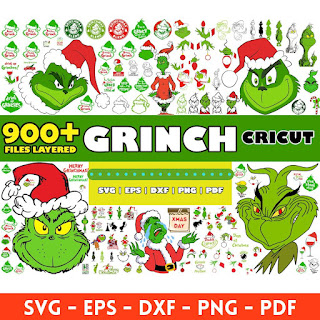 The Grinch Face  Christmas mega big bundle svg png clipart vector Cricut Cut File