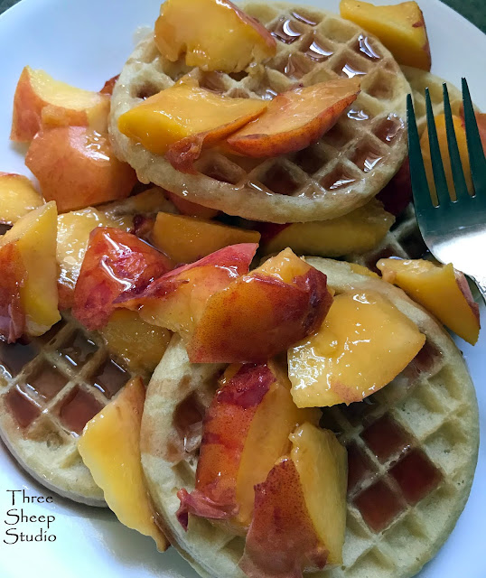 Waffles and Peaches