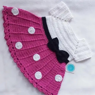 Vestido Minnie Mouse de Bebé a Crochet