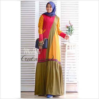 Gamis Daily Polos Medina Dress Warna Red Army 