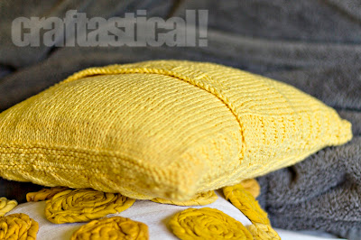 Cable knit pillow tutorial--back view