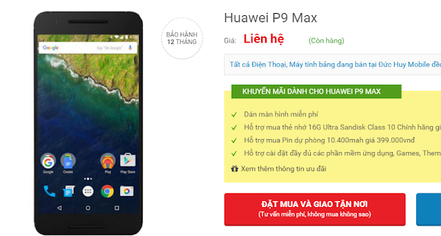 Huawei P9 Max - Smartphone dùng chip Kirin 950 đầu tiên