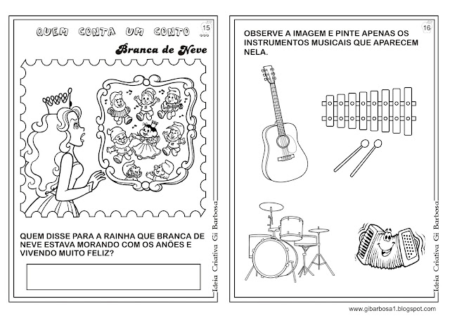 Caderno de Atividades Branca de Neve  Projeto Contos de Fada