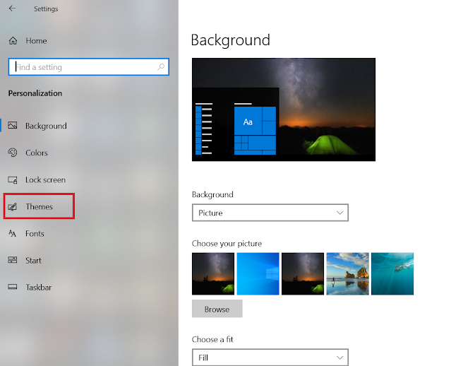 how to change themes in windows 10