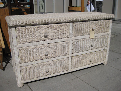 White Wicker on Uhuru Furniture   Collectibles  Sold   White Wicker Dresser    90