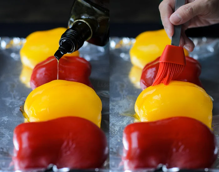 Preparation to roast capsicum