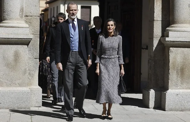 King Felipe, Queen Letizia, President Isabel Díaz-Ayuso, Mayor Judith Piquet Flores and Spanish writer Luis Mateo Diez