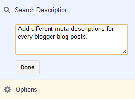  Search Description Feature in Blogger