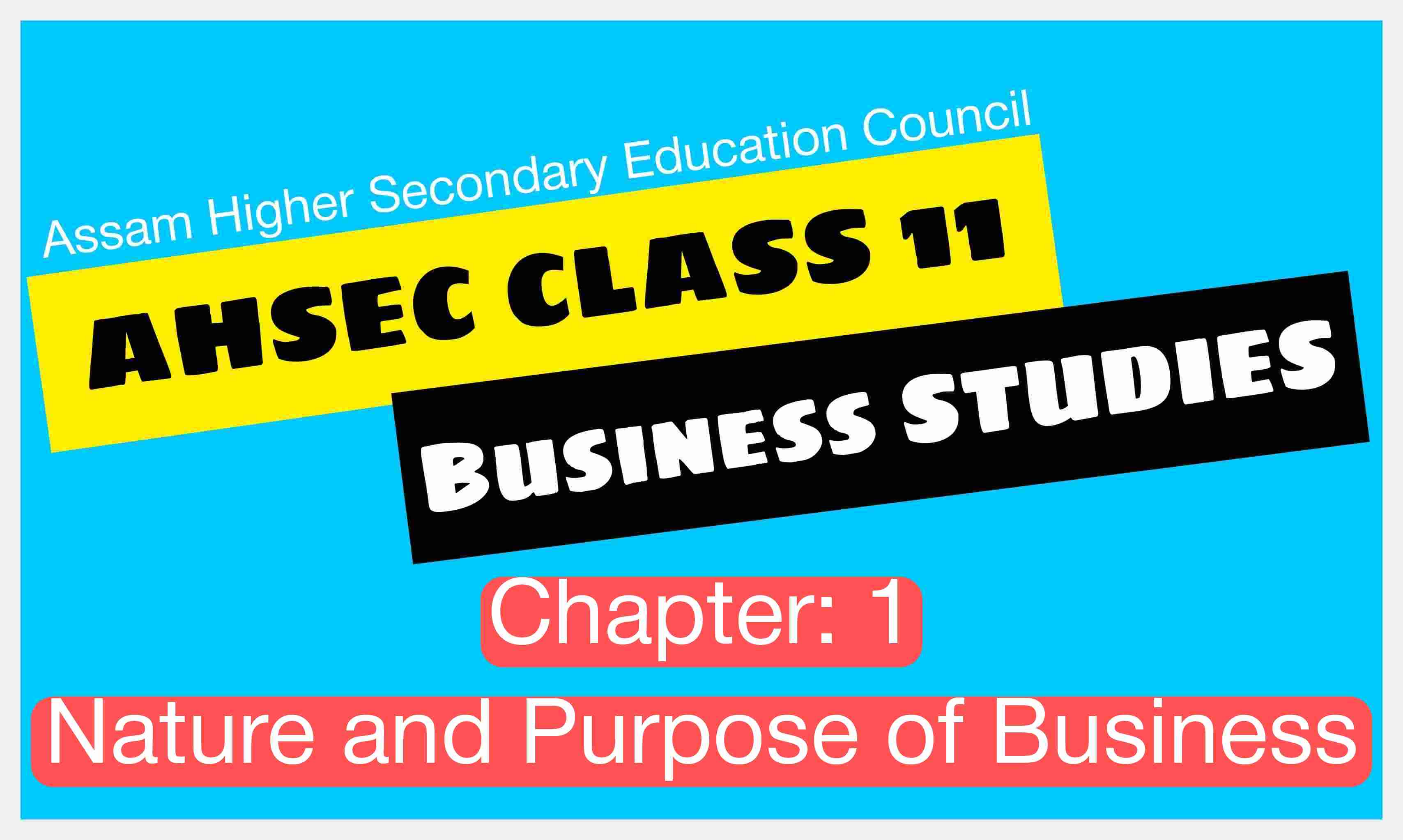 AHSEC Class 11 Business Studies Chapter: 1 Nature and Purpose of Business Important Questions Answers