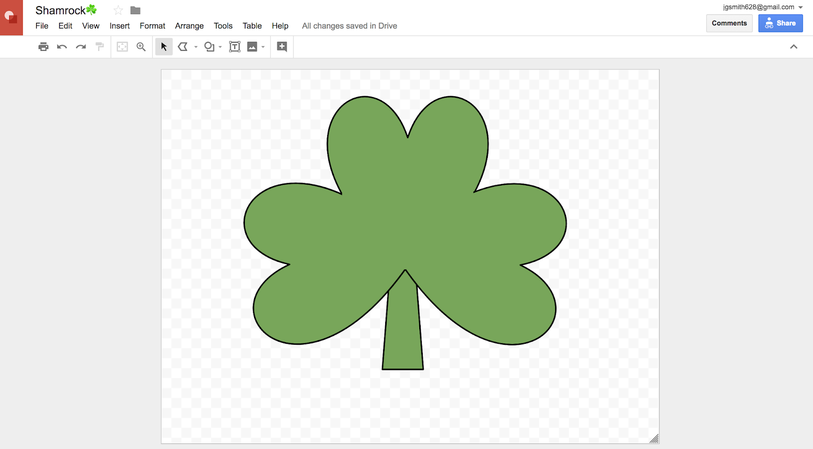 Decorate a clover in Google Drawing