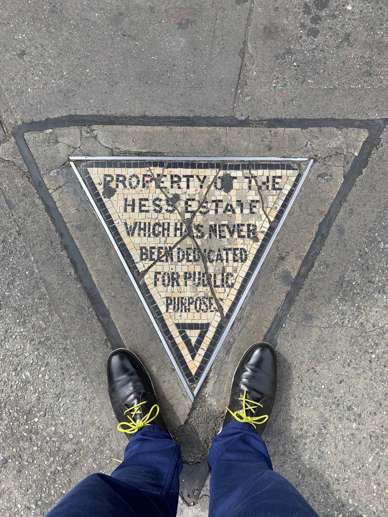 hess triangle, triangle new york, hess estate, david hess nyc, the hess triangle, hess nyc, david hess new york, new york triangle, hesses, smallest building in nyc, smallest house in new york city, hess building, hess properties, sidewalk plaque