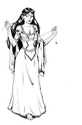 Inks for a medieval version of Spider Woman that I'm doing for a tournament . (medieval spider woman)