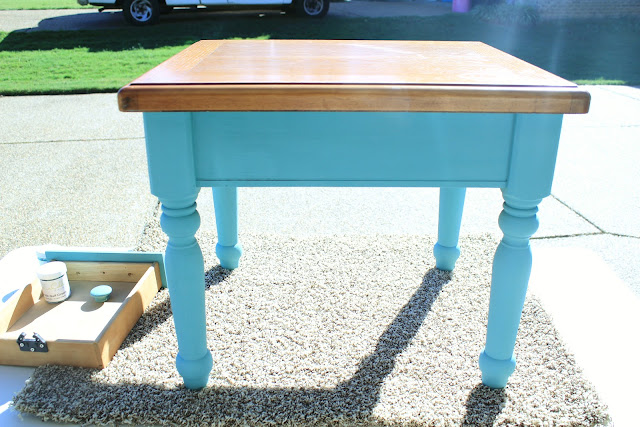 ce ce caldwells, chalk paint, destin gulf green, how to,end table