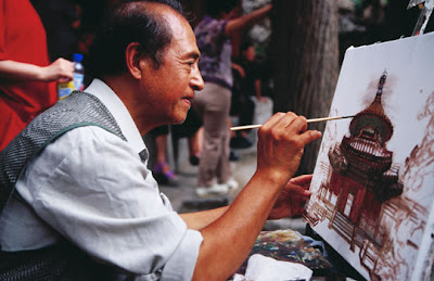 Běijīng - Artist painting in the Forbidden City