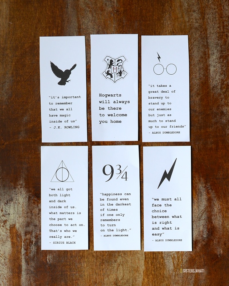 Download Modern Harry Potter Printable Bookmarks Sisters What