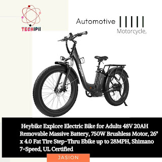 Heybike Explore Electric Bike for Adults 48V 20AH Removable Massive Battery - techipii