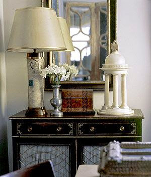 black and white room classic traditional vignette