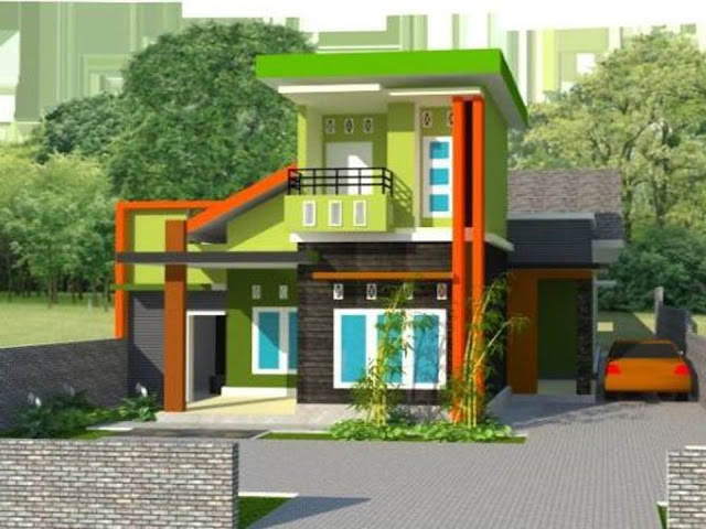 Contoh Kombinasi Cat Rumah Minimalis Warna Hijau