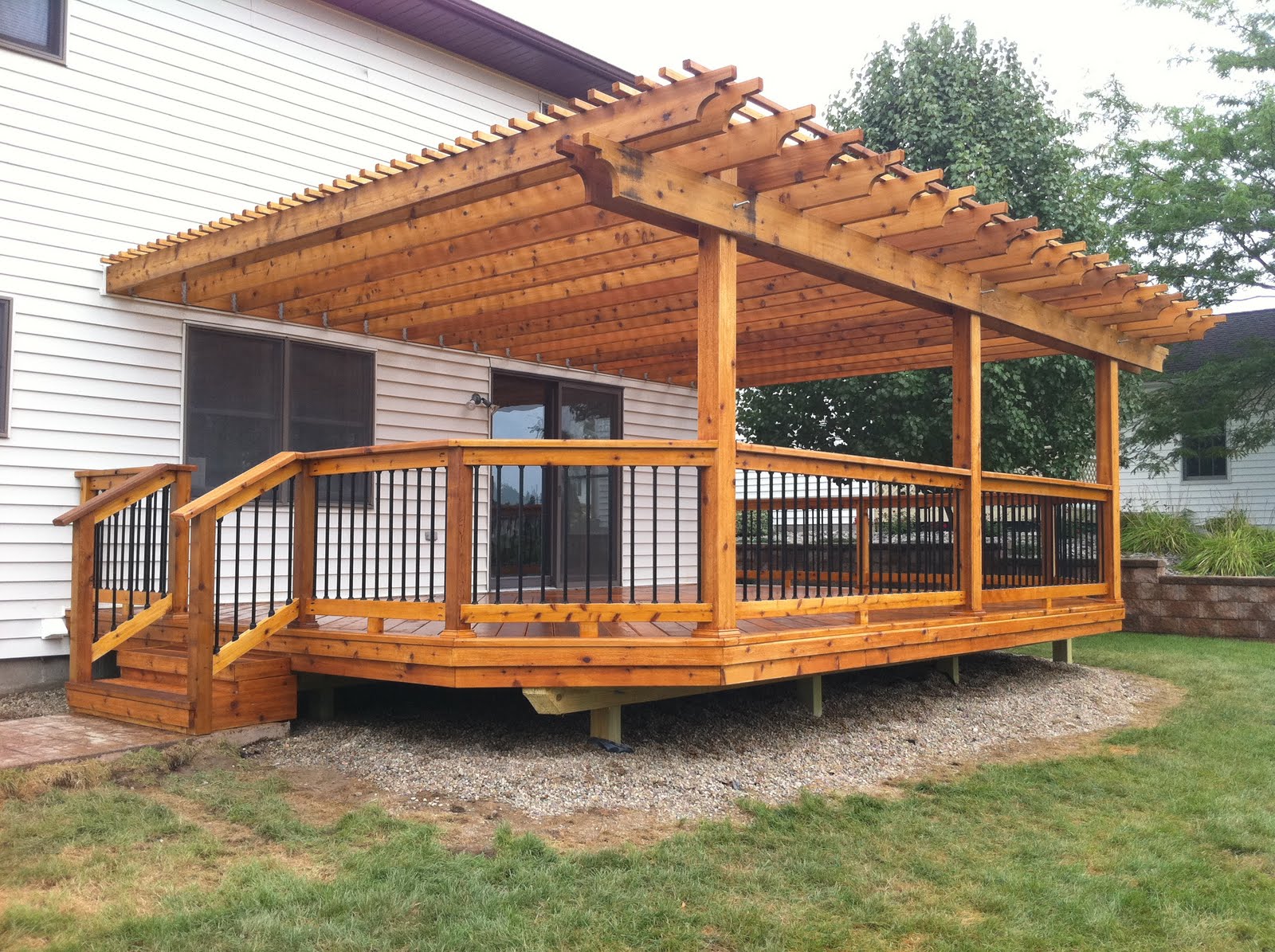 Outdoor Living: Cass City MI... New cedar deck and pergola