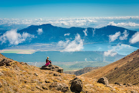 sitting above the clouds Tongariro Crossing