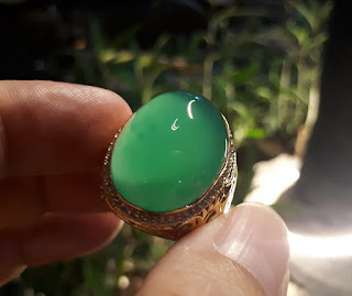 Batu Bacan Doko Relaxa Kristal HQ BC074 Body Kaca Serat Halus No Mangkok Ikatan Perak