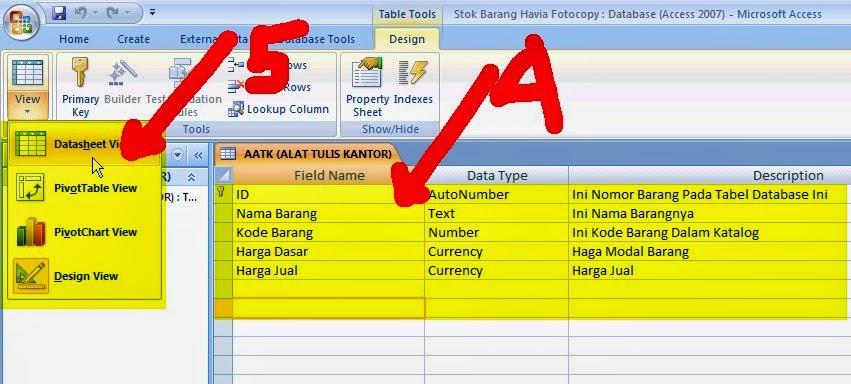 CARA MEMBUAT DATABASE STOK BARANG DENGAN MS. ACCESS