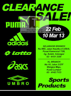 Sports Products Clearance Sale 2013