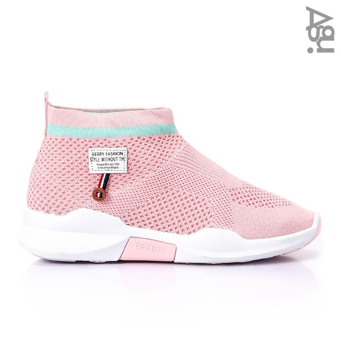 Berry By Agu Mesh Slip On Socks Sneakers - Pink